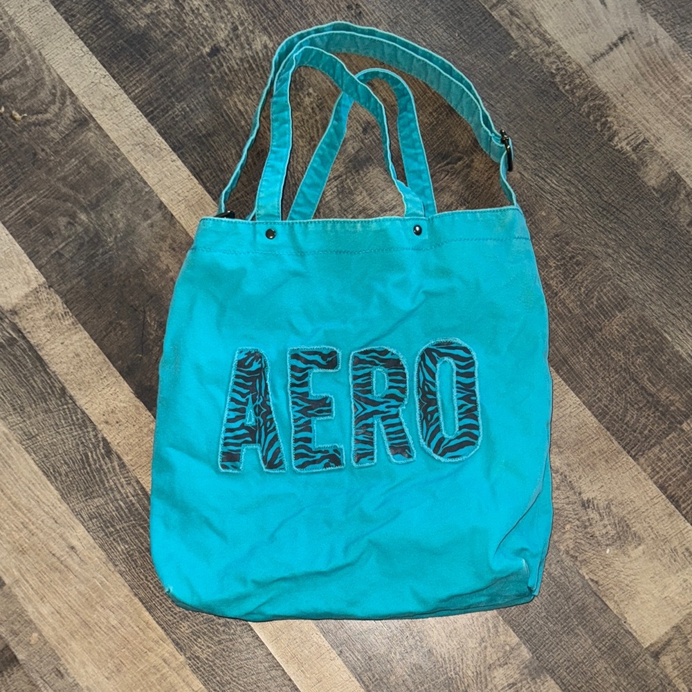 Y2K Vibe AERO Teal Canvas Tote Bag